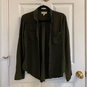 Cloth & Stone Forest Green Flannel Shirt